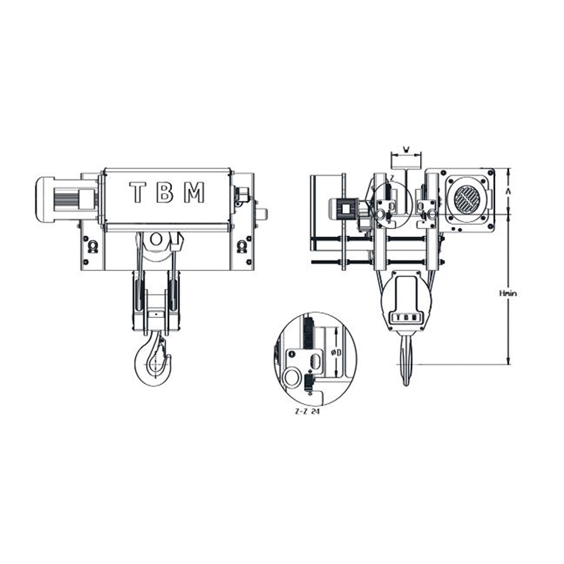 Wciągnik linowy SHA7 o niskim prześwicie